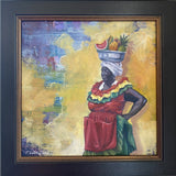 Palenques- Colombian Fruit Seller in Colombia-12" by 12" Oil on Canvas Painting