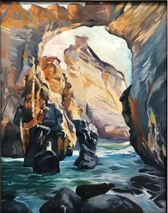 Cape Kiwanda Arch- 20"H by 16"W Oil on Canvas